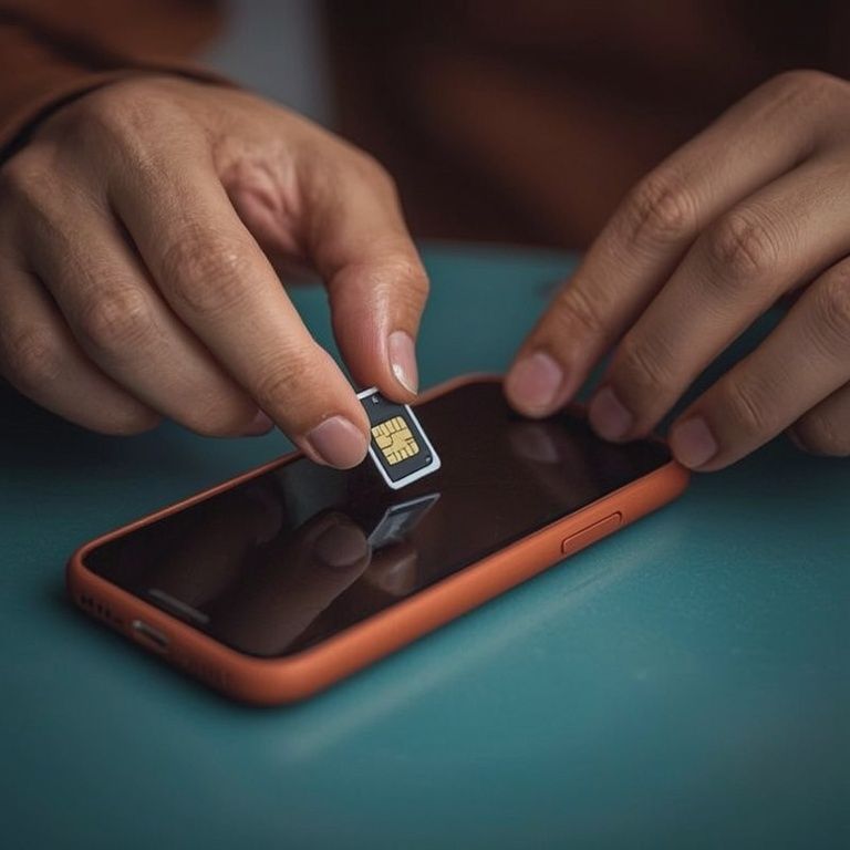 Chip de celular local sendo instalado por brasileiro recém-chegado ao Paraguai