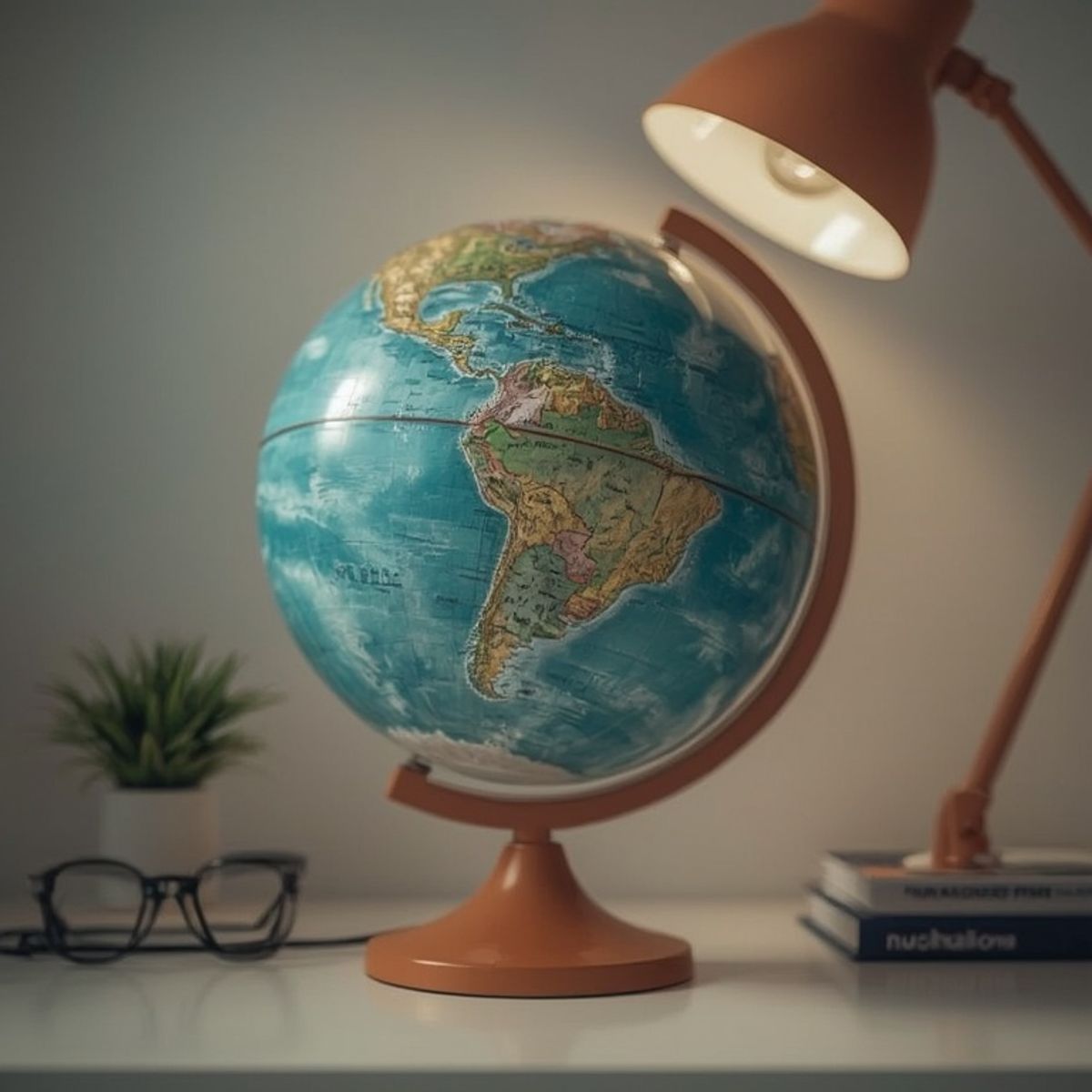 Globo terrestre representando a comparação de crescimento regional do Paraguai