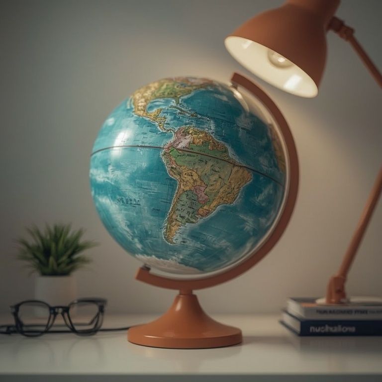 Globo terrestre representando a comparação de crescimento regional do Paraguai