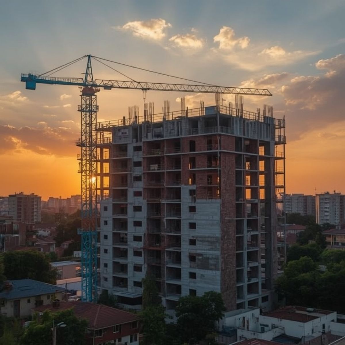 Construção residencial em andamento no Paraguai