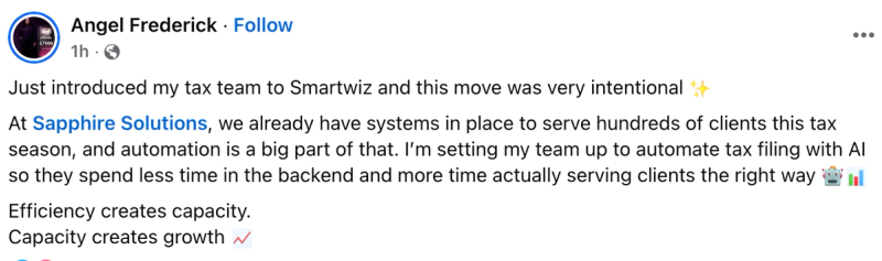 Testimonial screenshot