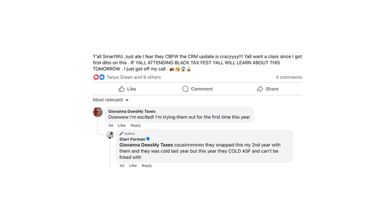 Testimonial screenshot