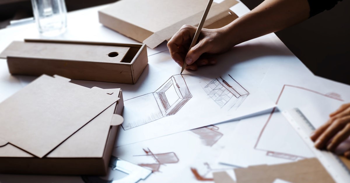 Illustration of a product idea being validated with surveys, feedback, and checkmarks