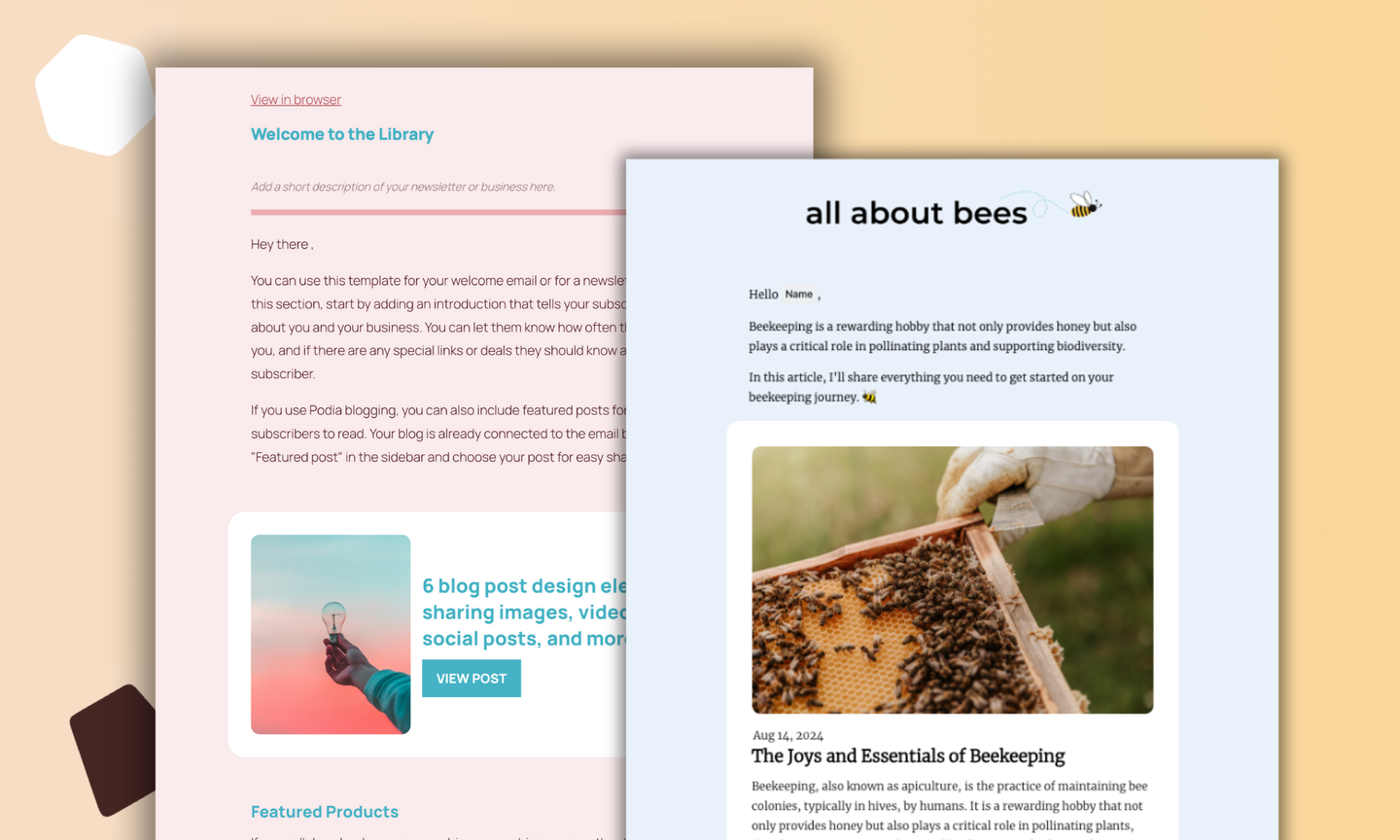 Illustration comparing email newsletter platforms with envelopes and subscriber dashboards