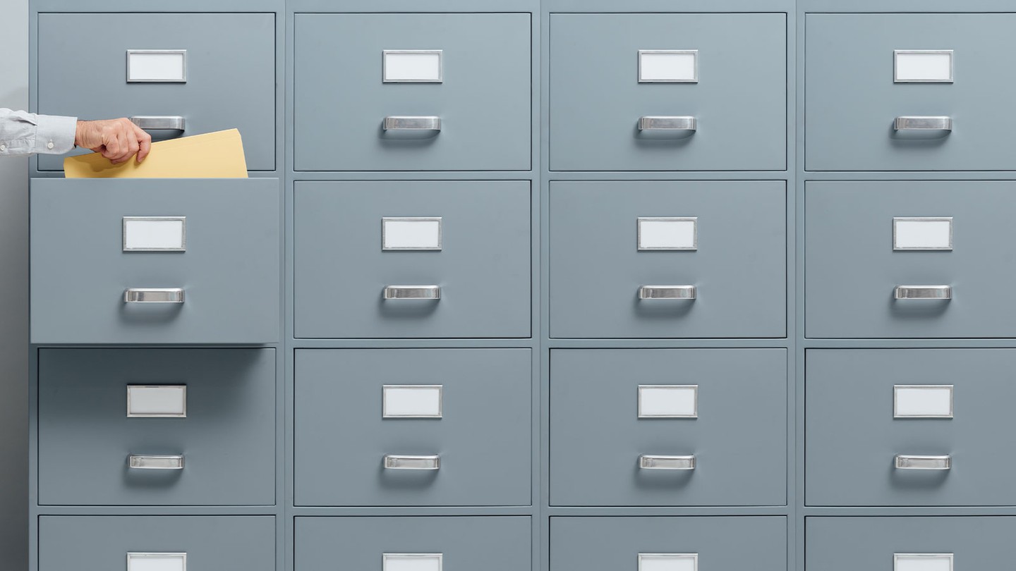 Illustration of an email list being segmented into groups with tags and envelopes