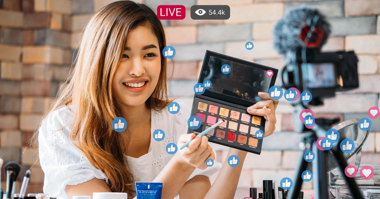 Illustration of a creator monetizing an online audience with revenue streams and follower icons