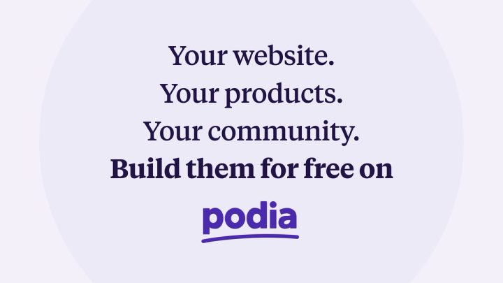 Illustration of a Podia page section with customizable background image branding controls