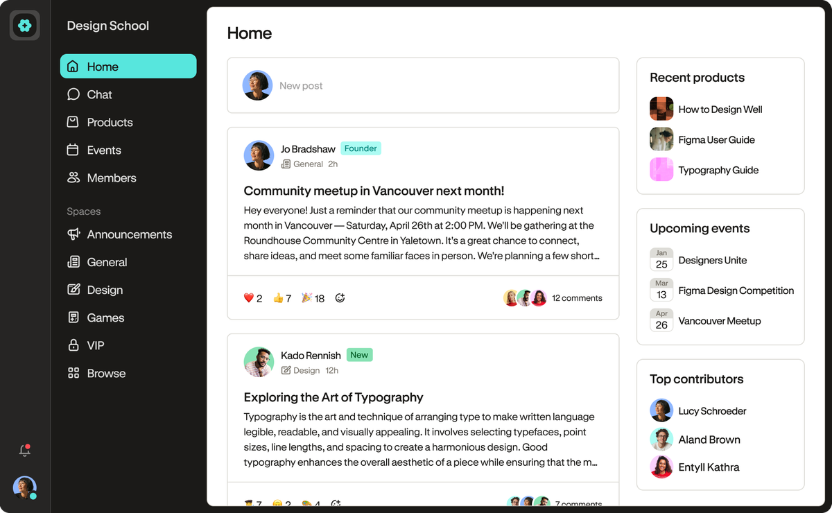Podia's Community Feature