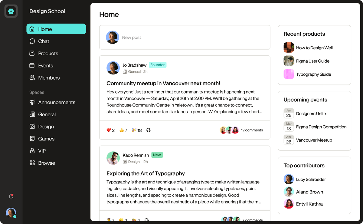 Podia's Community Feature