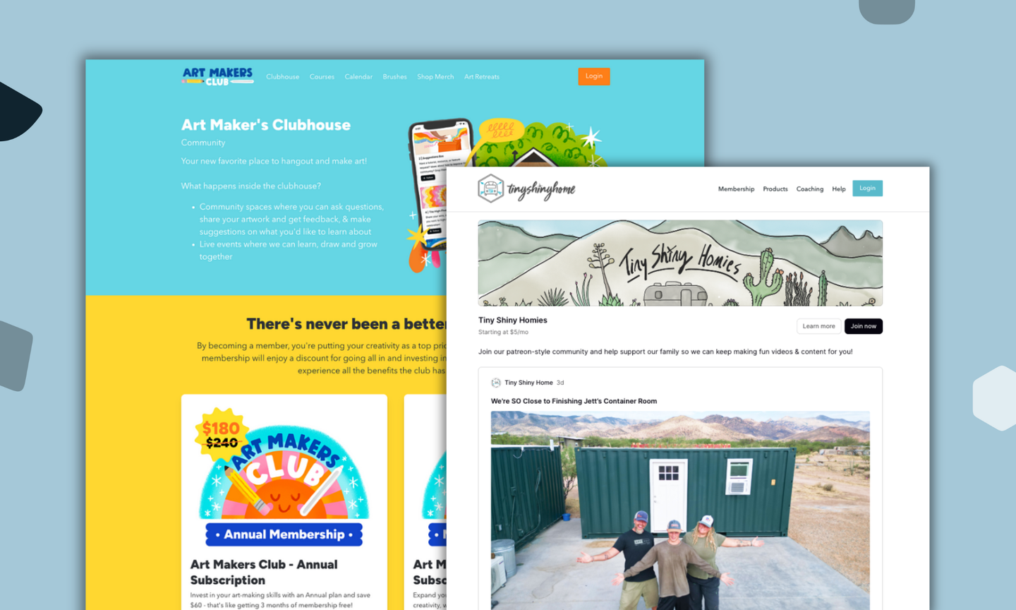 Illustration of thriving online community examples with chat bubbles and member avatars connected