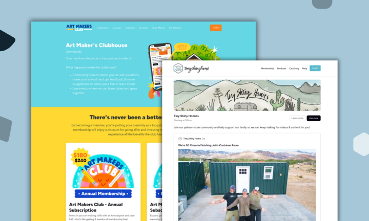 Illustration of thriving online community examples with chat bubbles and member avatars connected