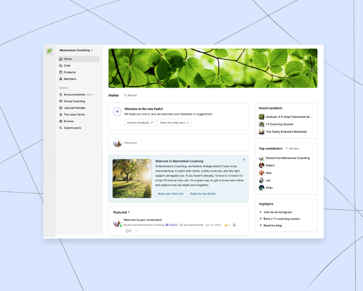 Illustration comparing online community platforms with chat bubbles, members, and forums