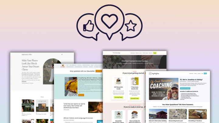 Illustration of social media icons and dollar signs flowing into a creator's digital products