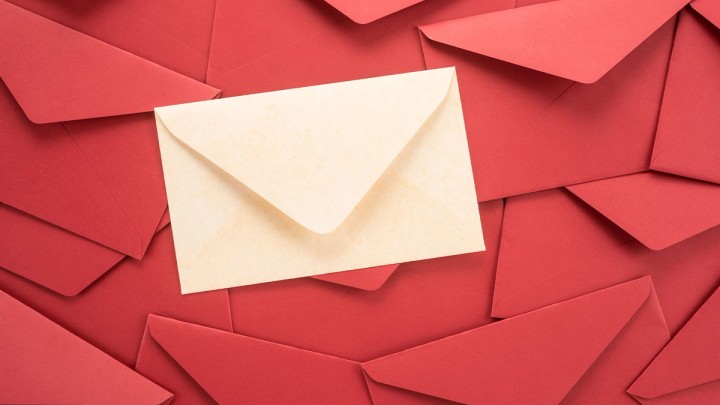 Illustration of an unopened email envelope with declining open-rate chart in the background