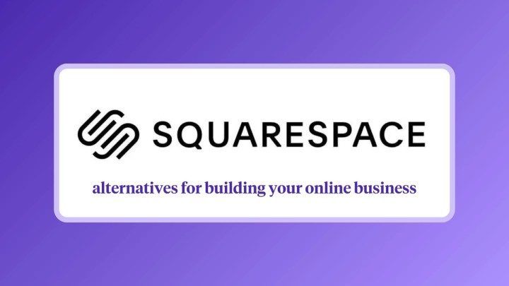 Illustration comparing Squarespace alternatives for website building on browser windows