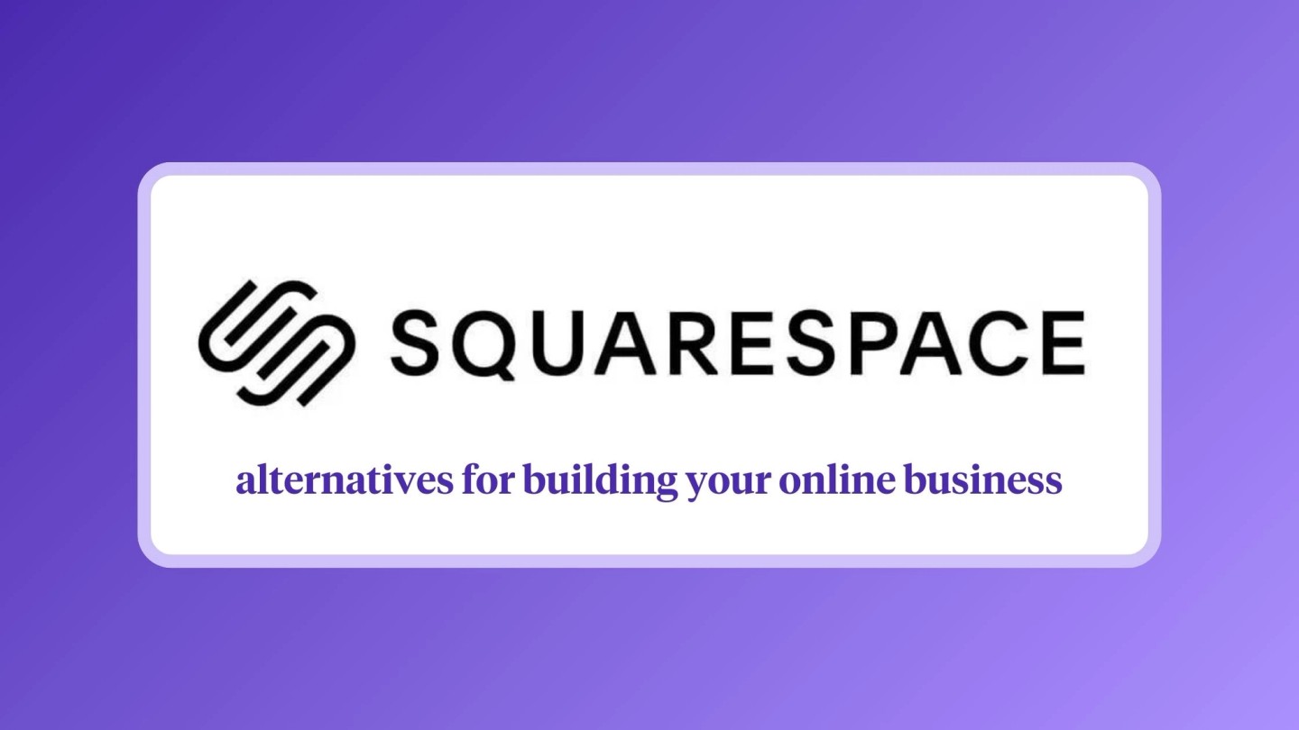 Illustration comparing Squarespace alternatives for website building on browser windows