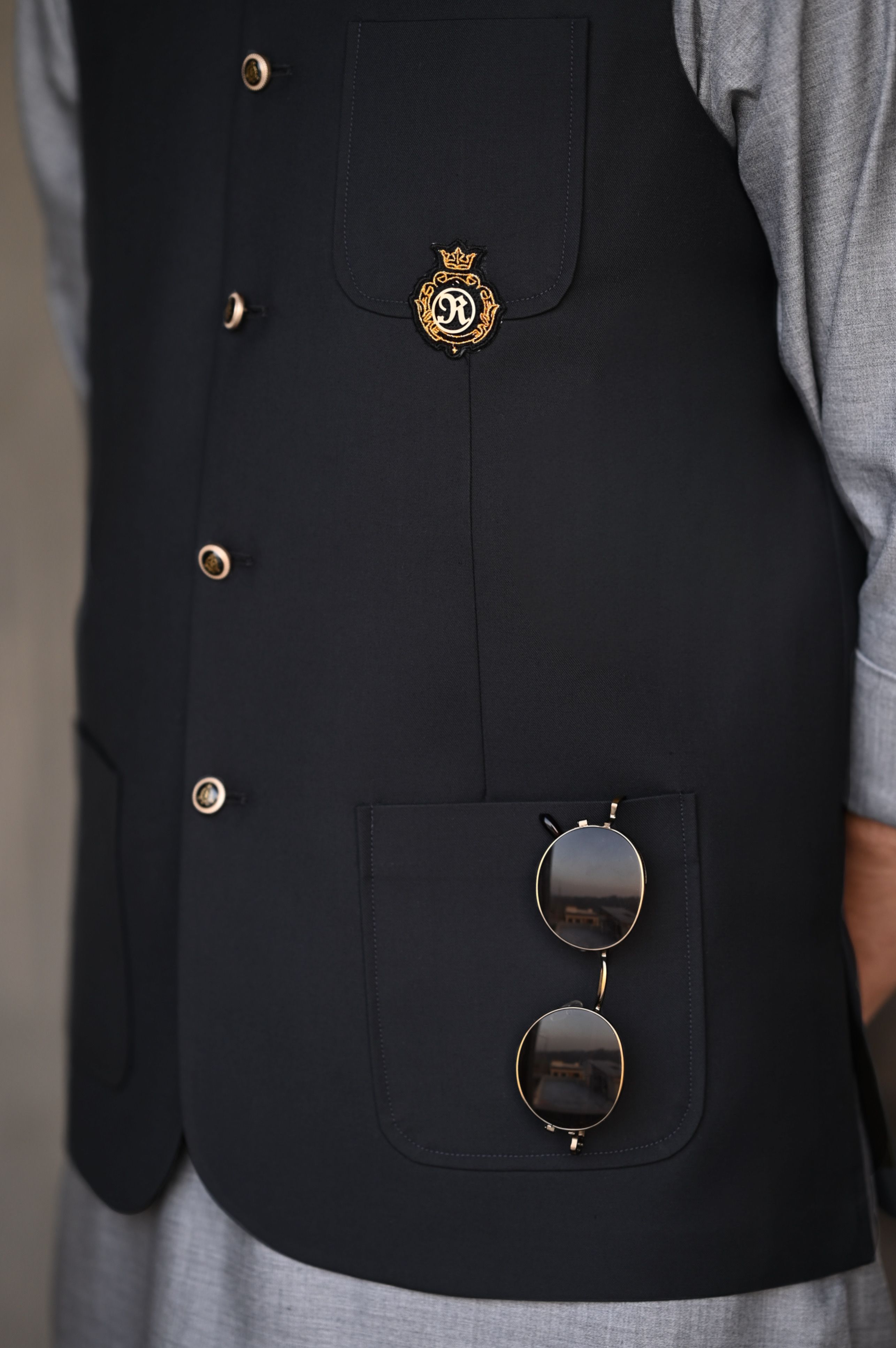 Dark Gray Logo Waistcoat