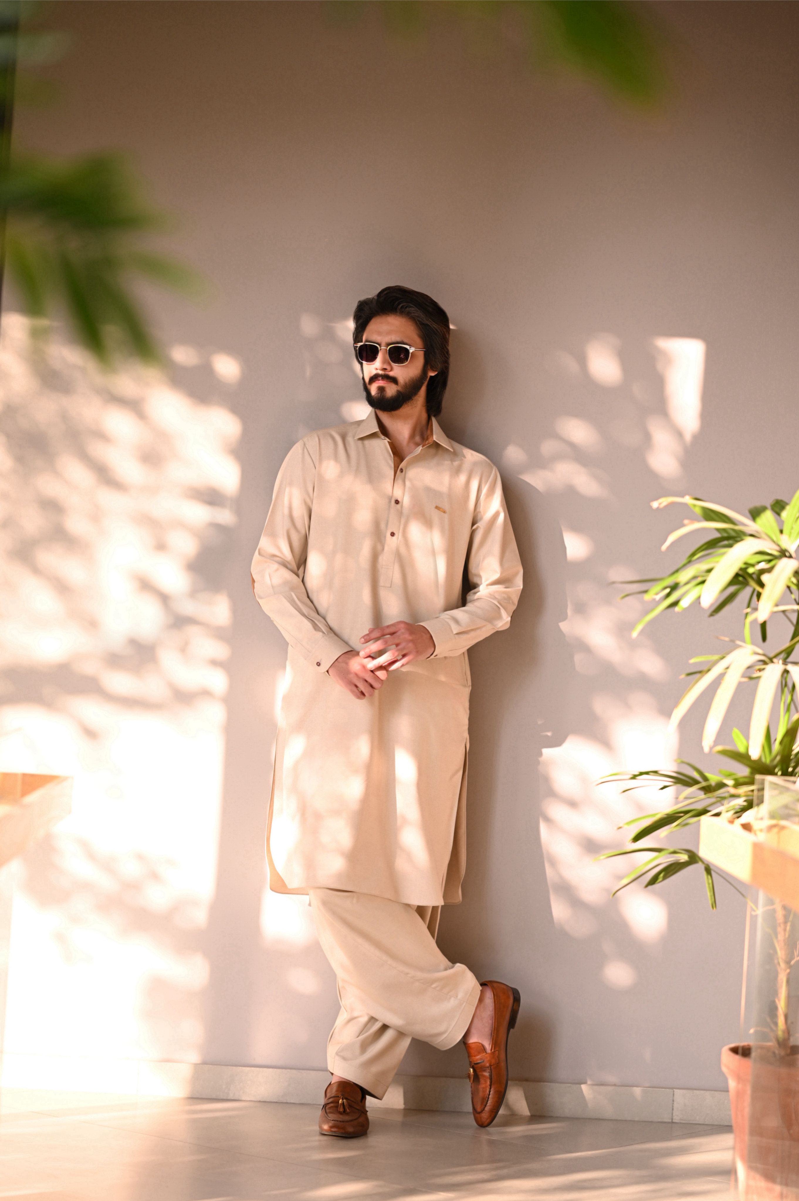 Classic Beige Kameez Shalwar