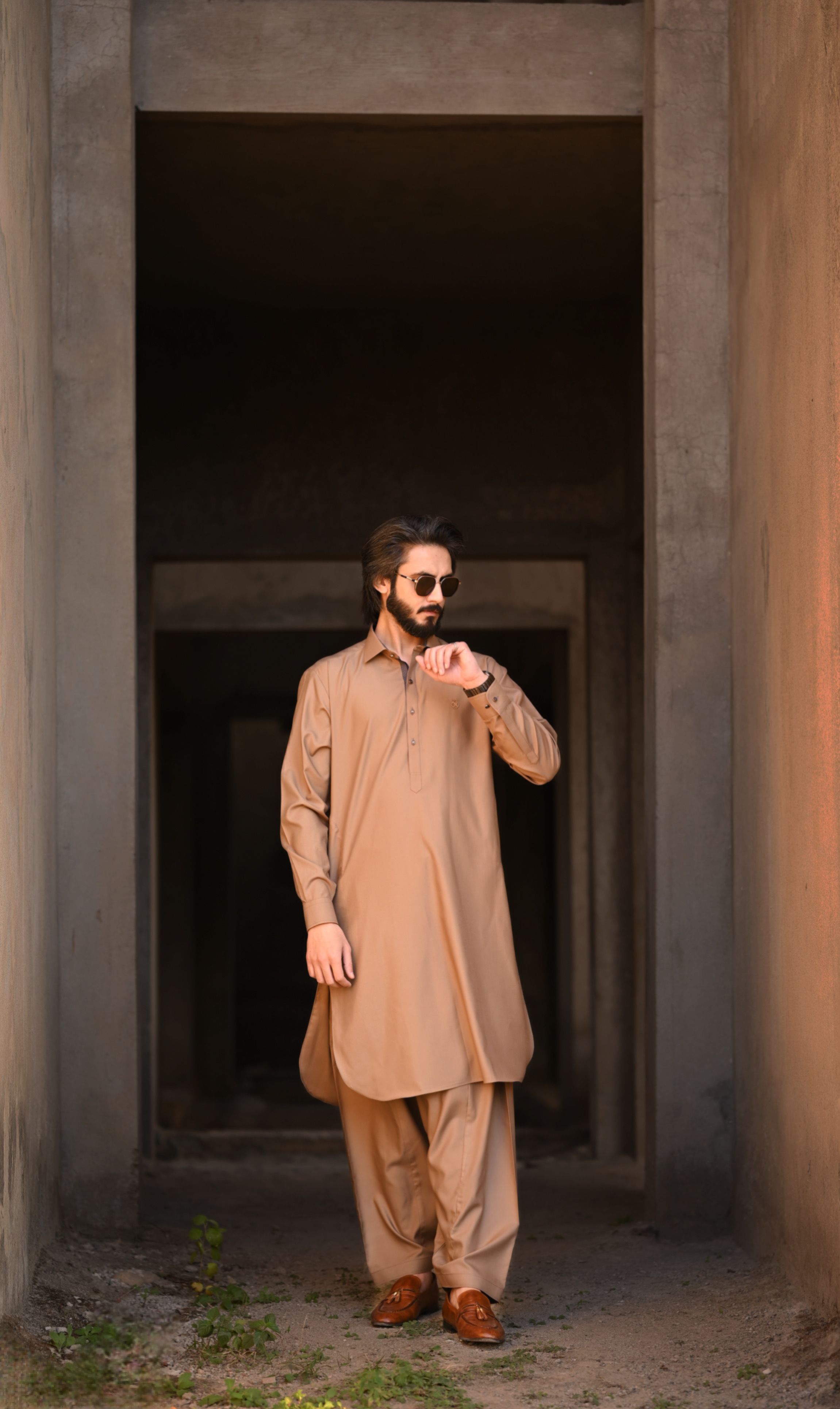 Plain Brown Kameez Shalwar