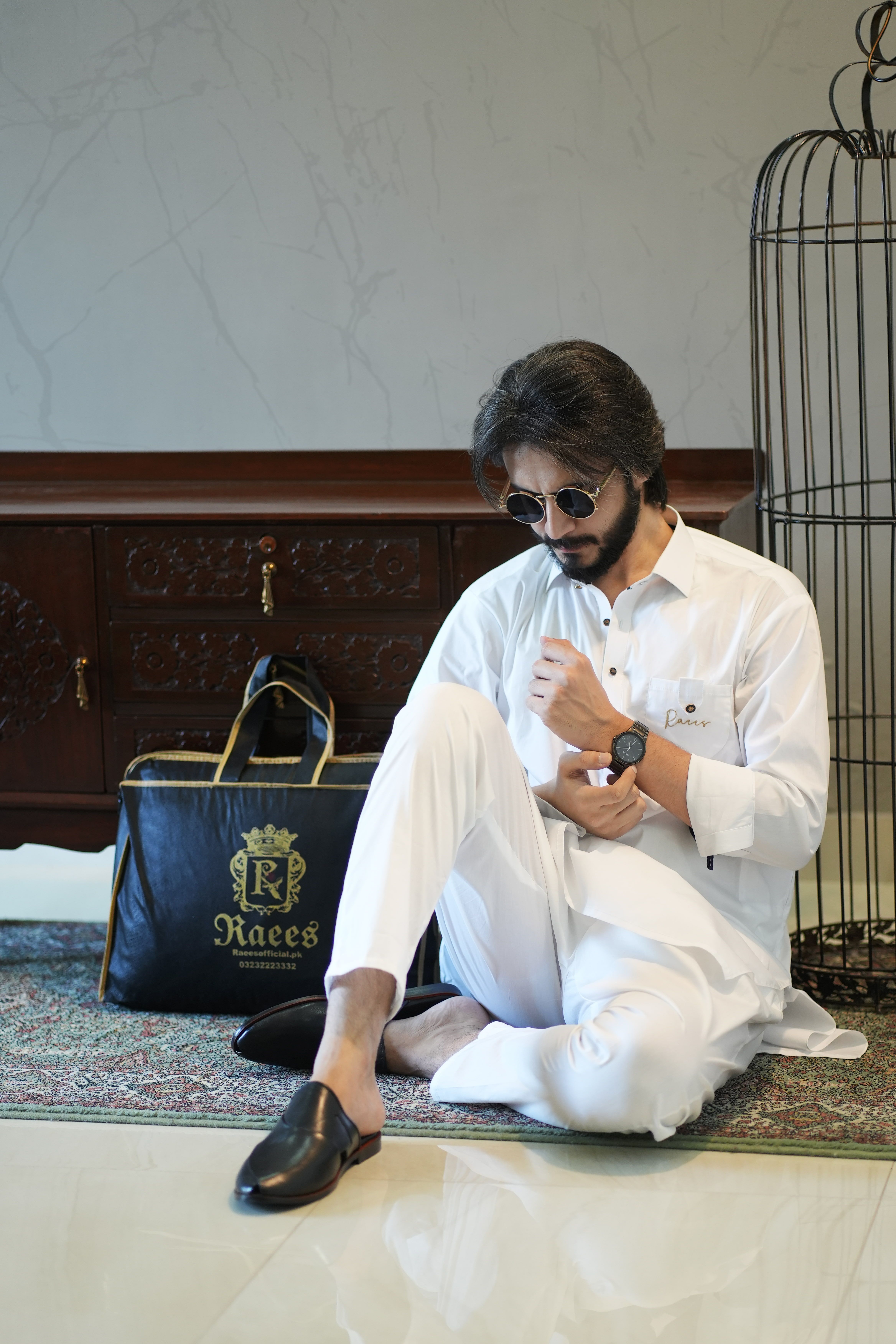 Raees Signature White Kameez Trouser