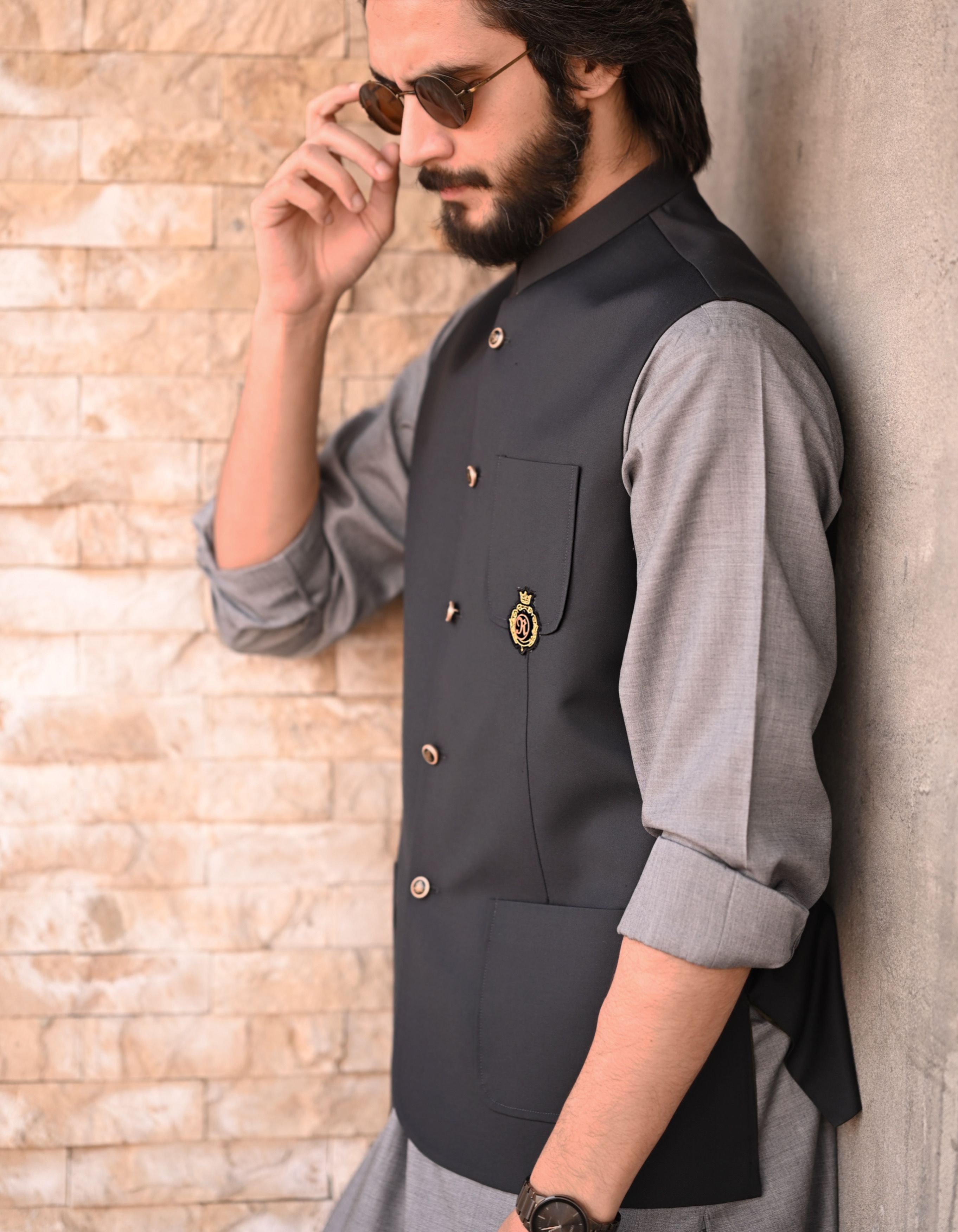 Dark Gray Logo Waistcoat