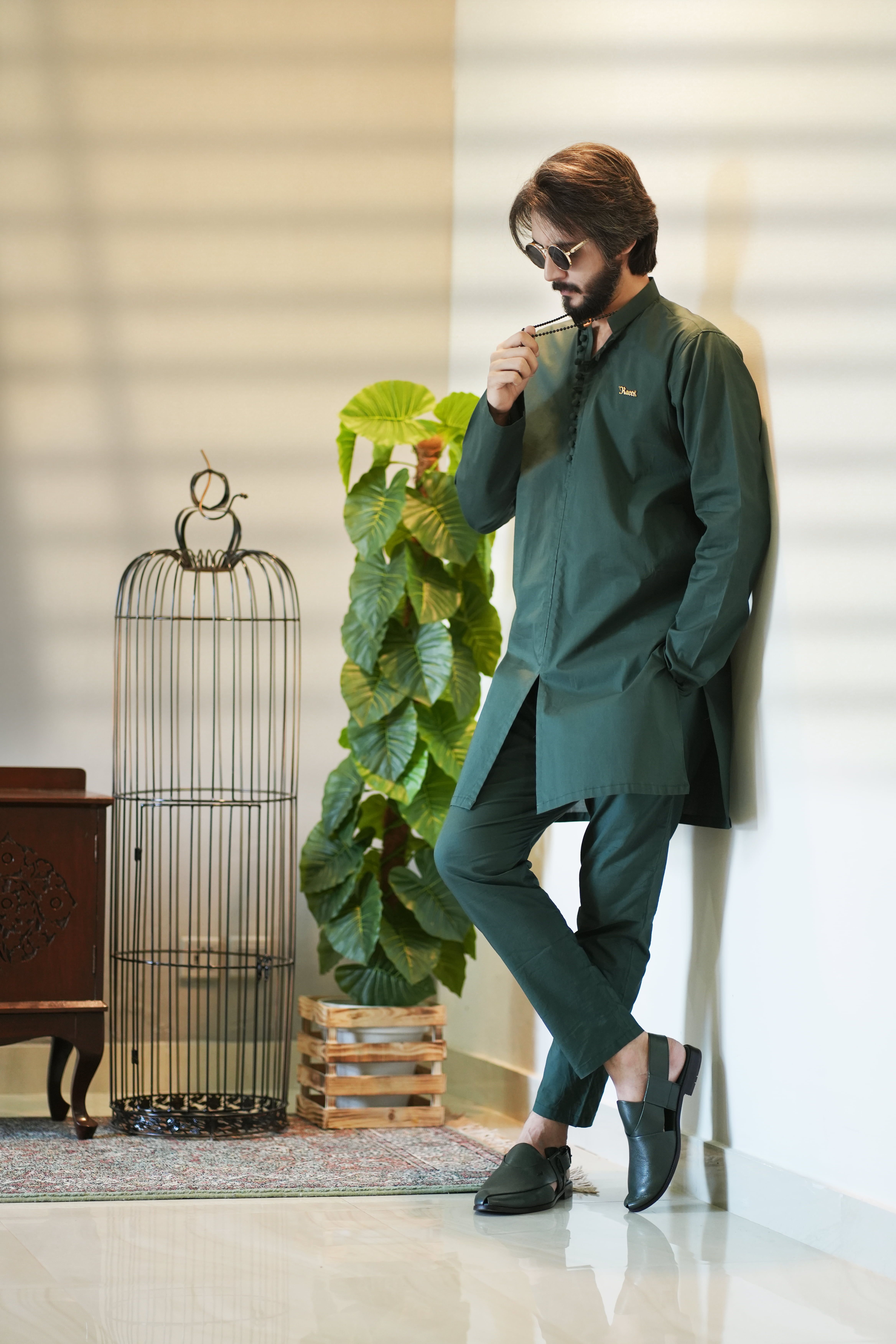 A Cut Peacock Green Kurta