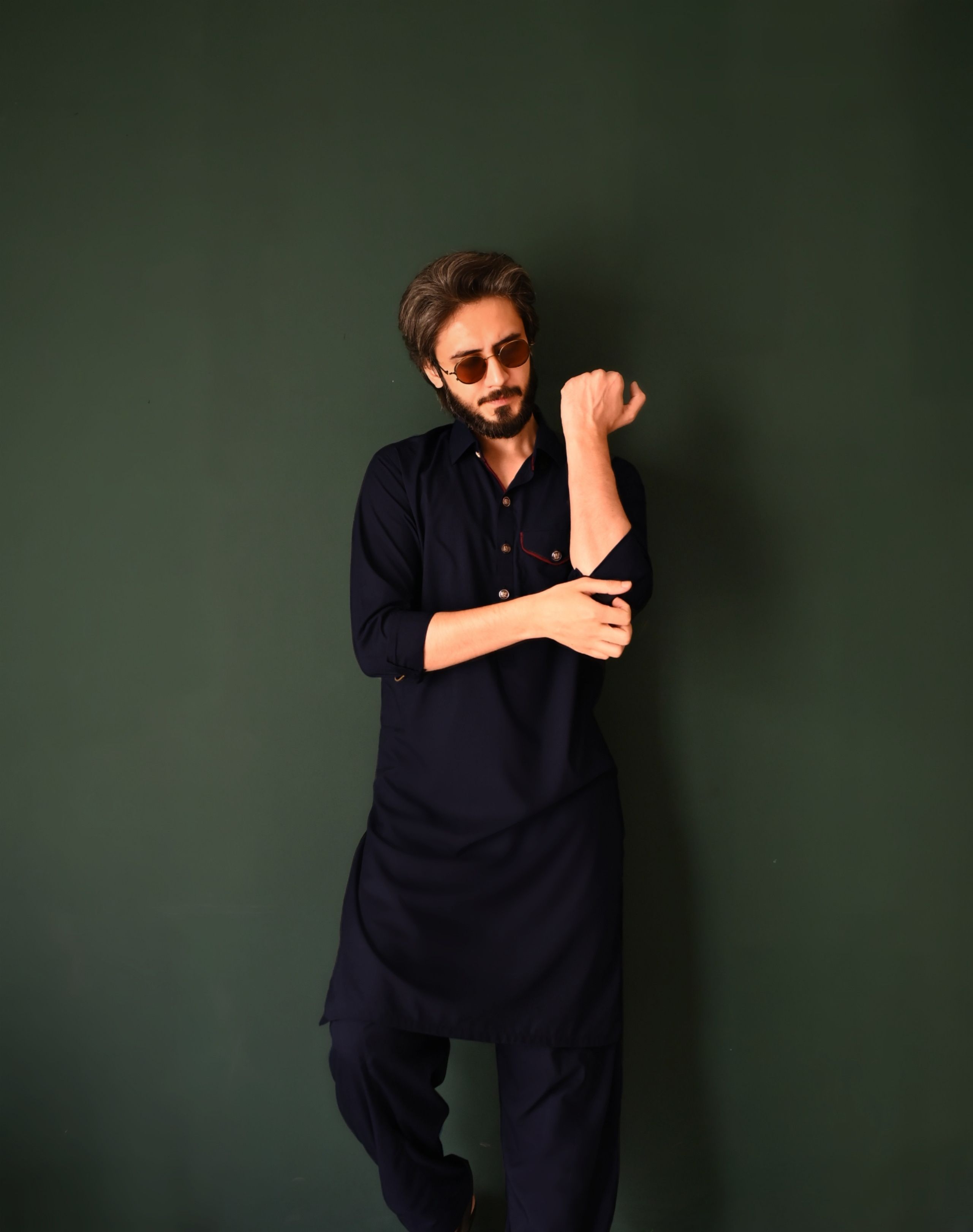 Dark Navy Blue Kameez Shalwar