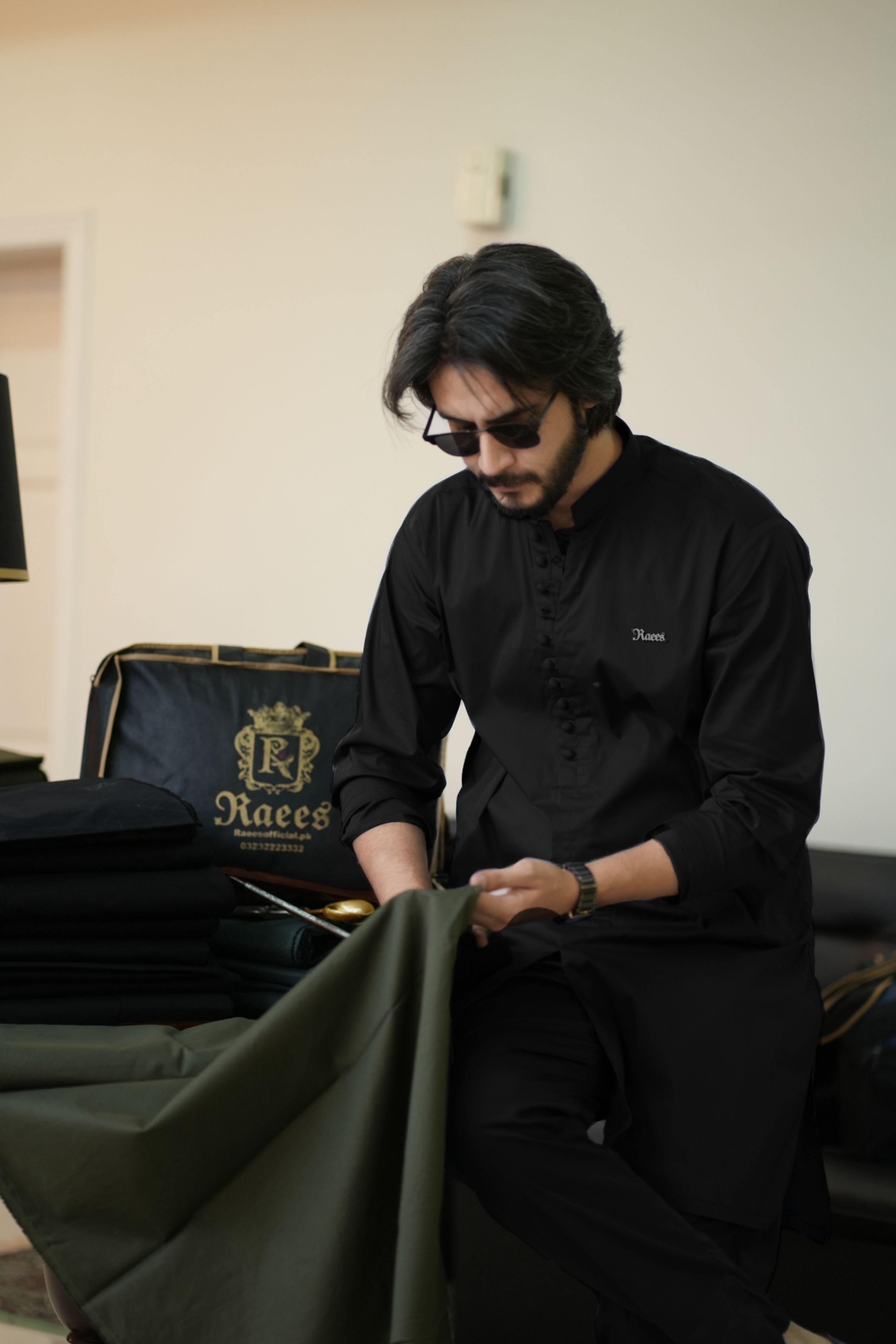 A Cut Black Kurta