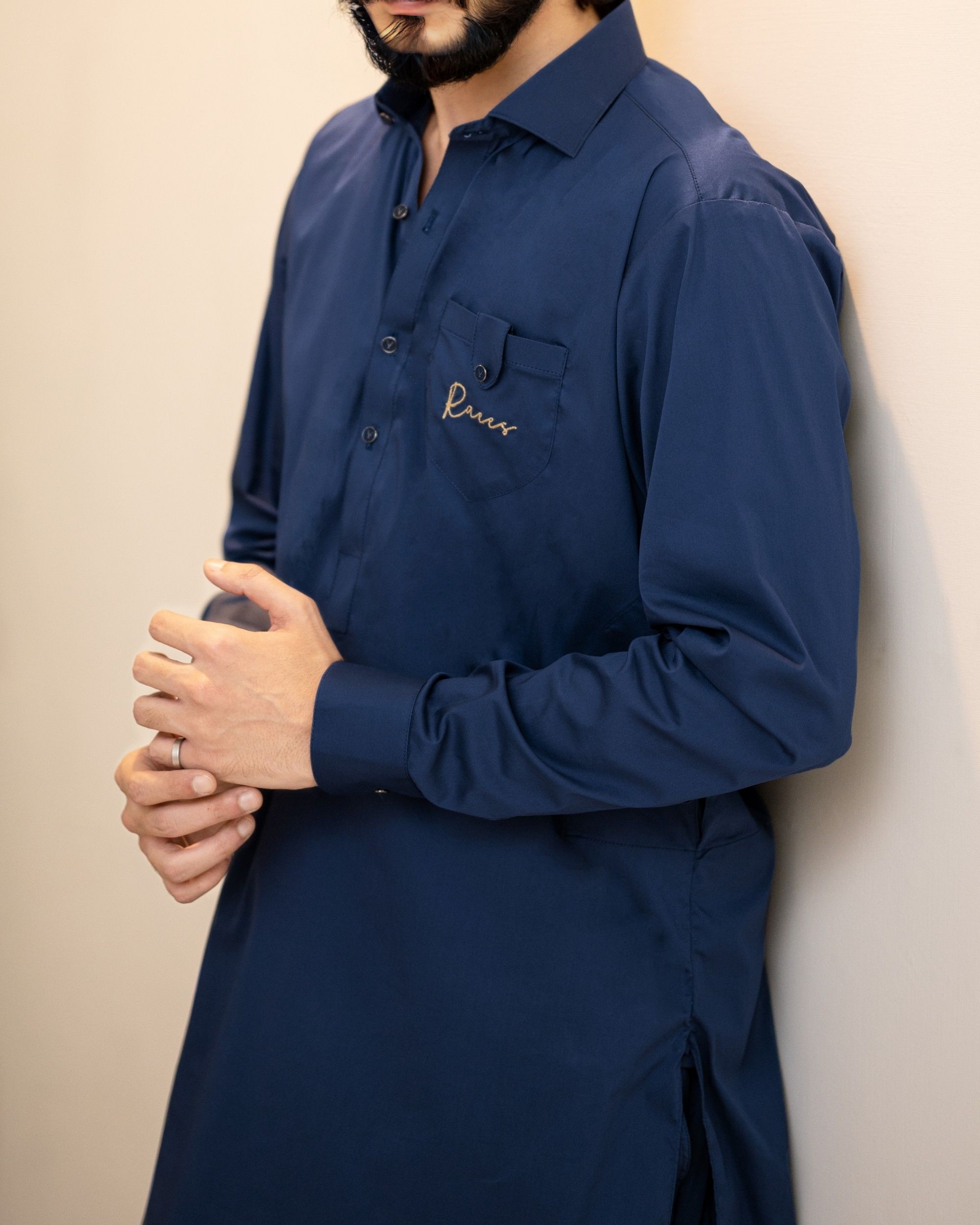 Mid Blue Signature Kameez Trouser