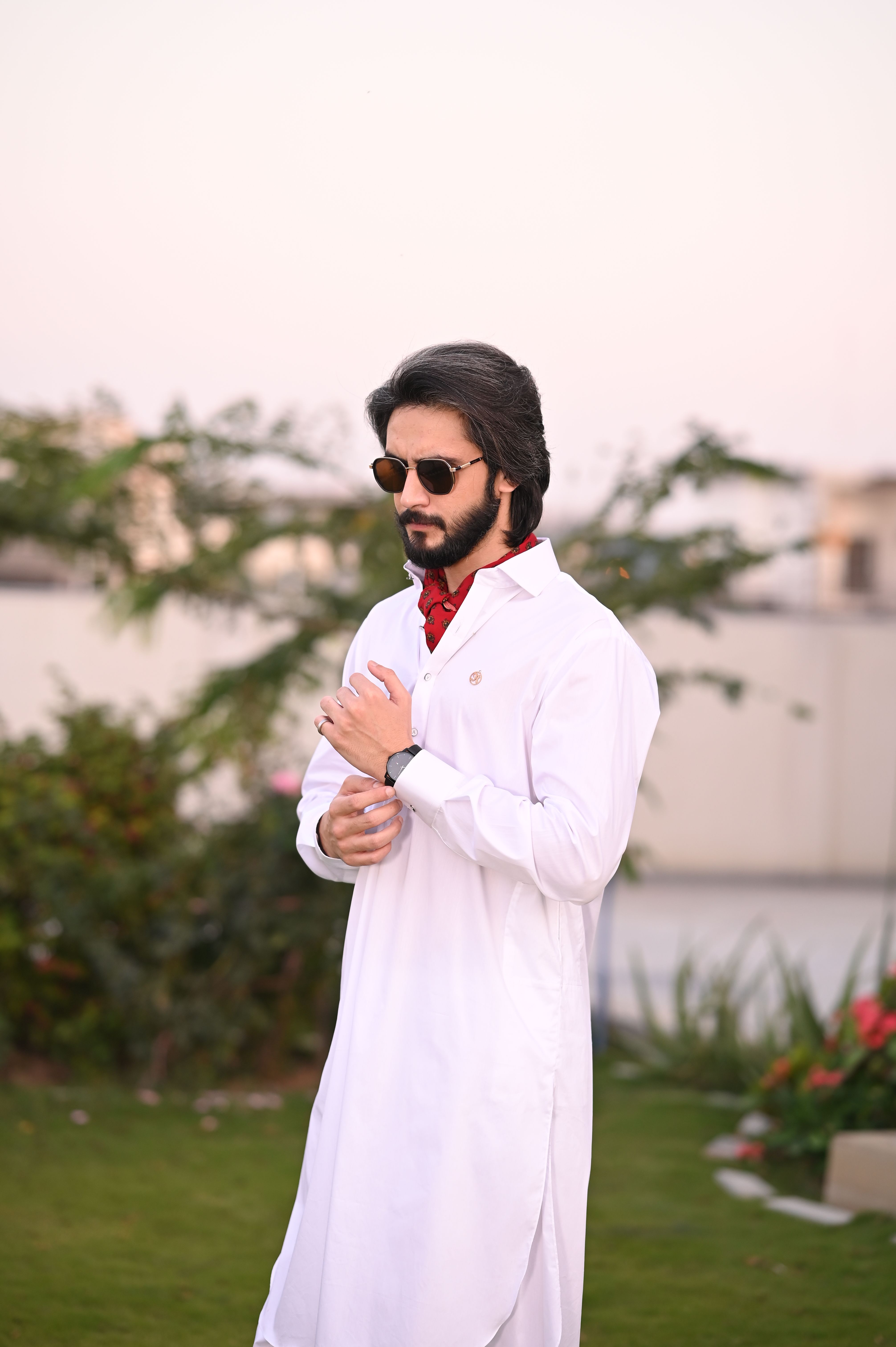 Classic White Cotton Kameez Shalwar