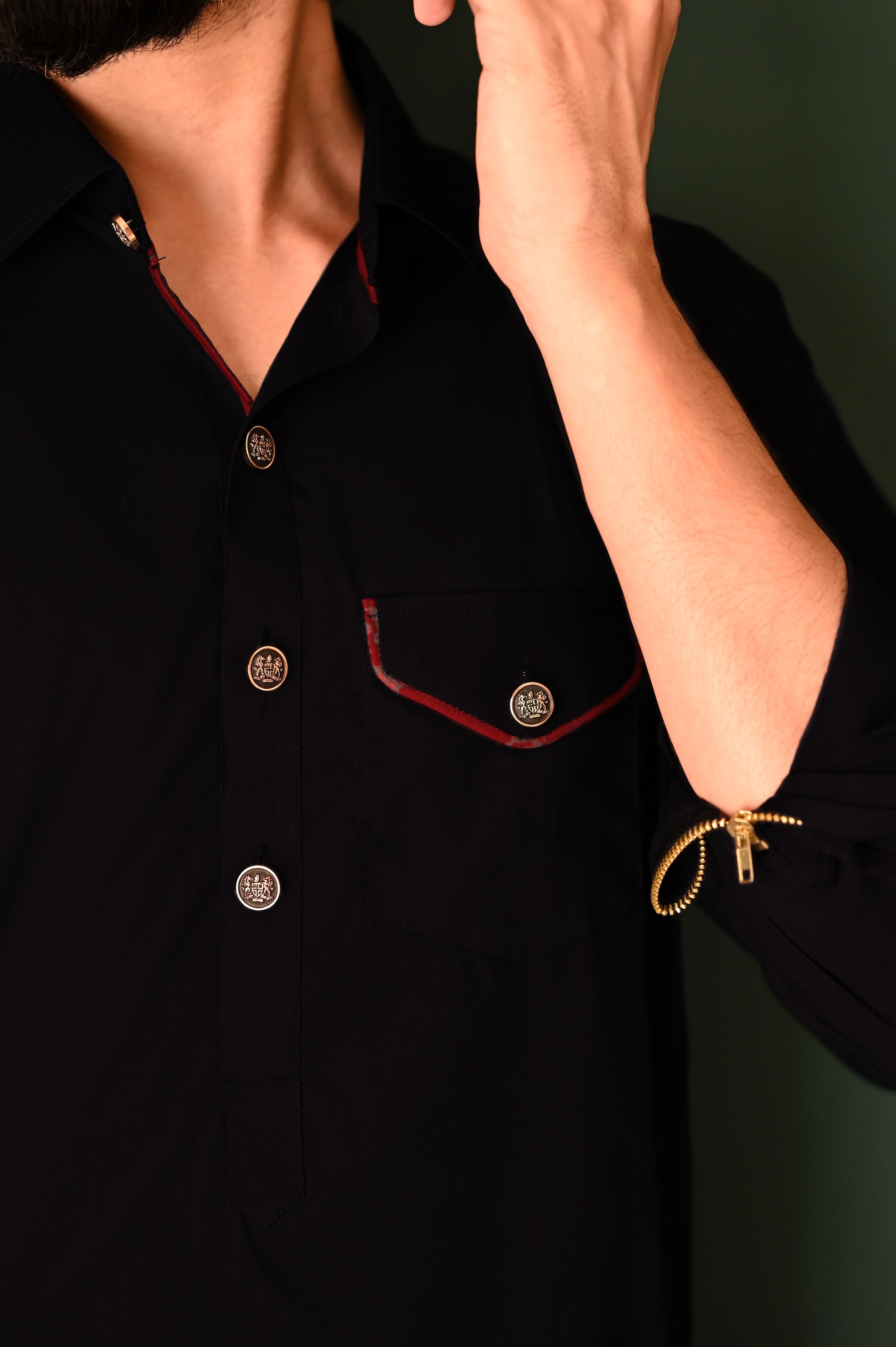 Dark Black Kameez Shalwar