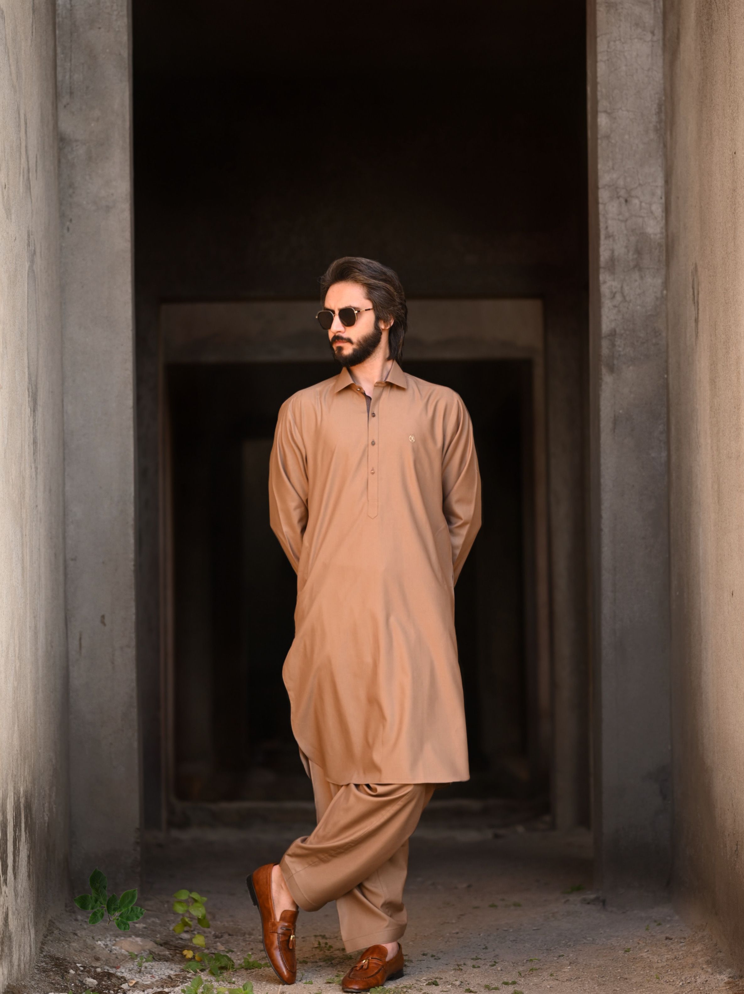 Plain Brown Kameez Shalwar