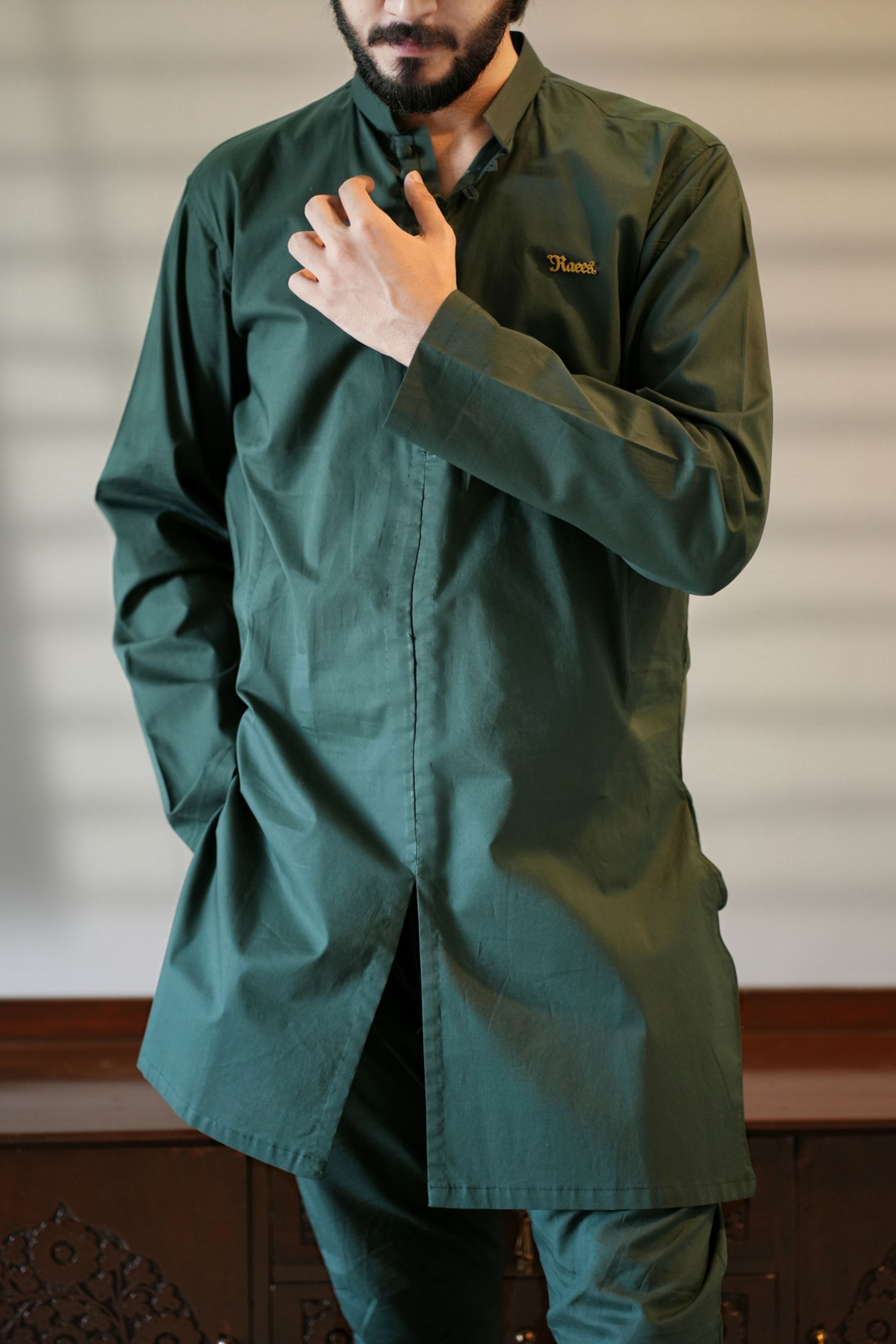 A Cut Peacock Green Kurta