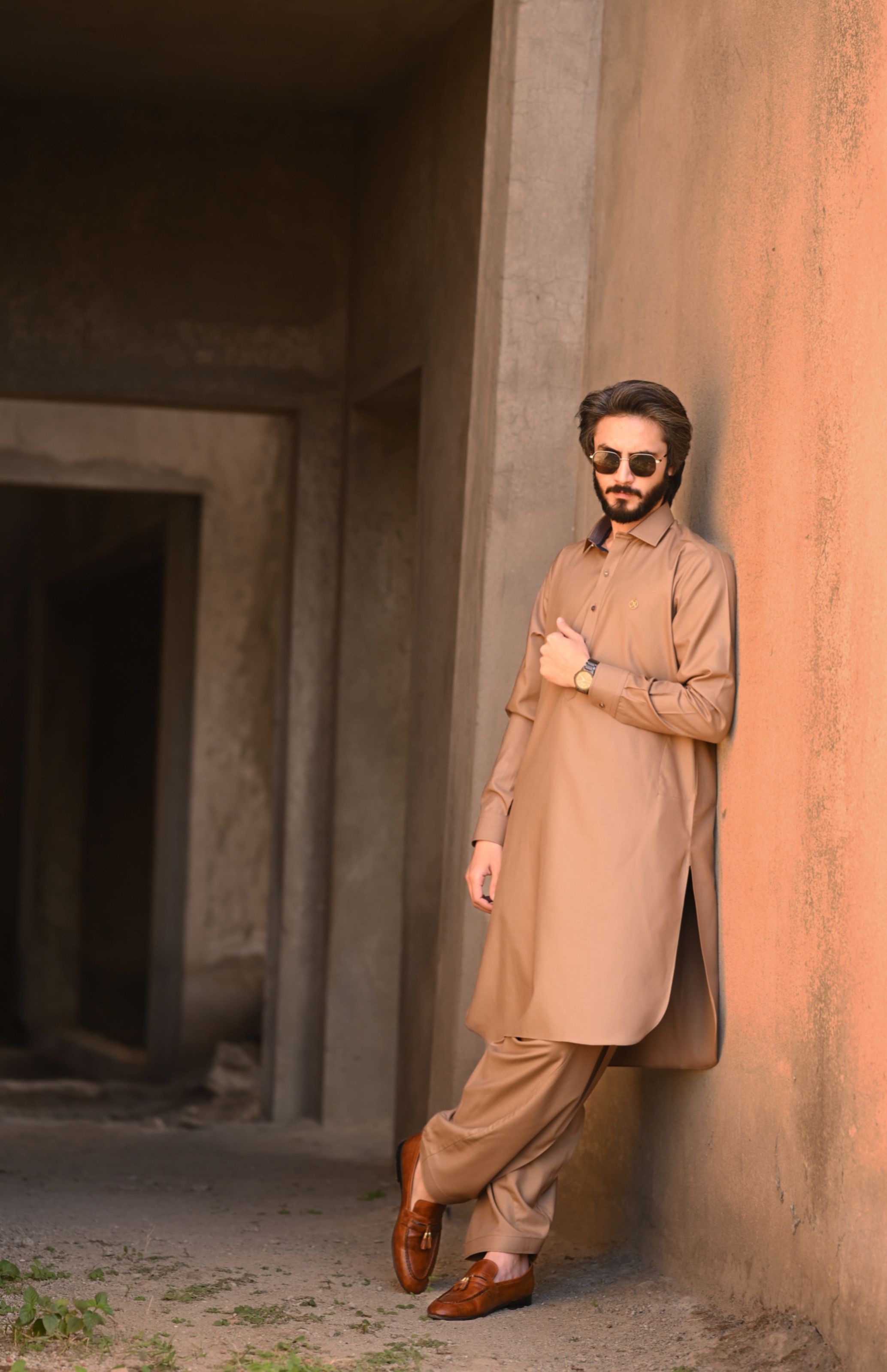 Plain Brown Kameez Shalwar