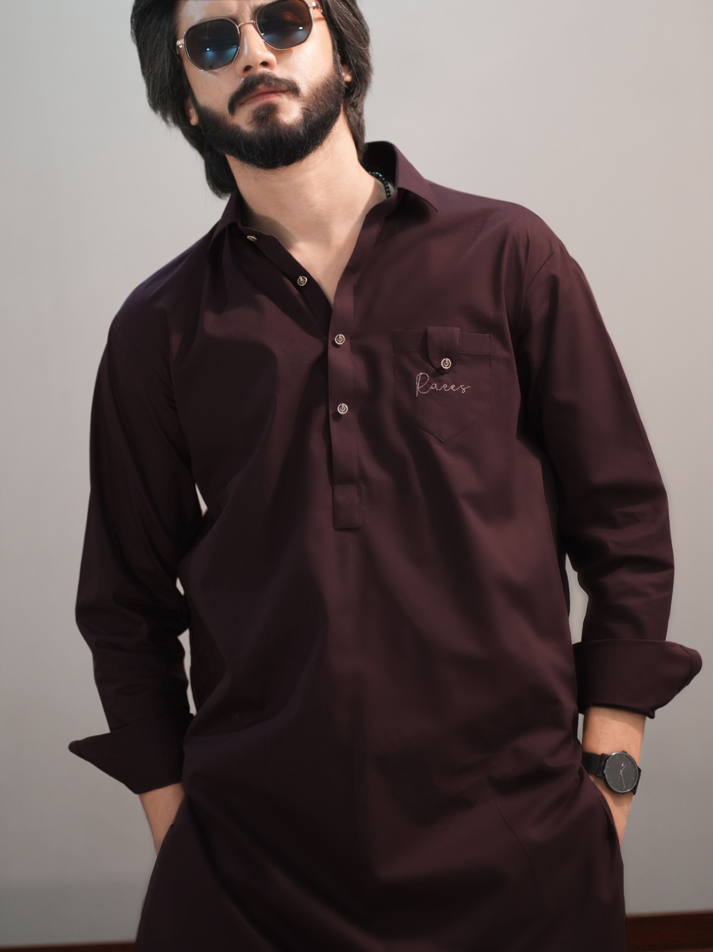 Burgundy Signature Kameez Trouser