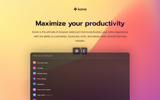 image for Kome: AI Summary and Bookmark App