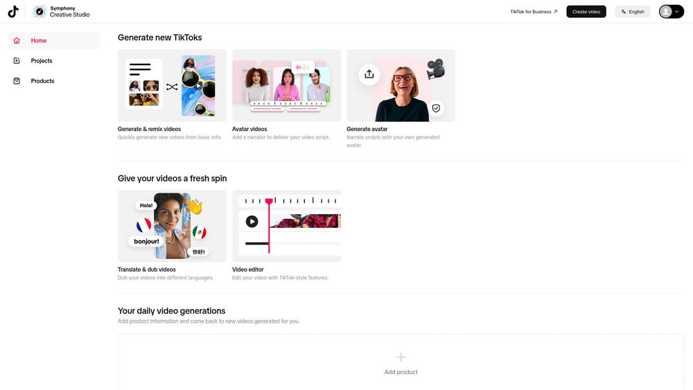image for TikTok Symphony Creative Studio