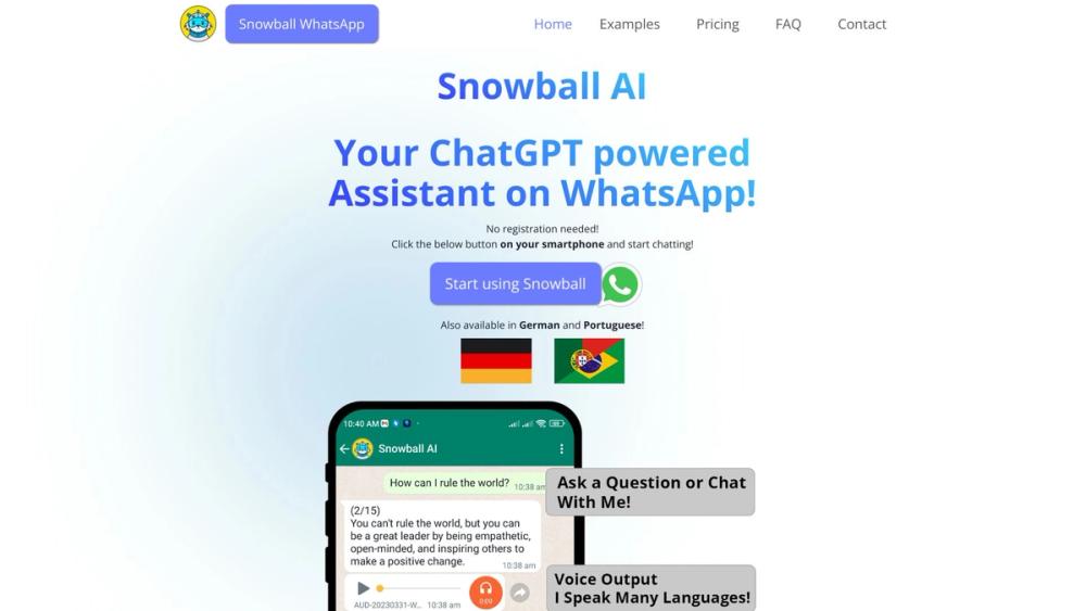 image for Snowball AI - ChatGPT in WhatsApp