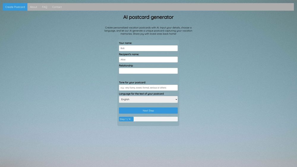 image for AI Postcard Generator