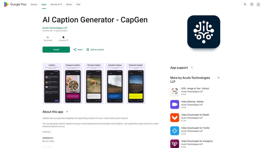 image for CapGen - AI Caption Generator