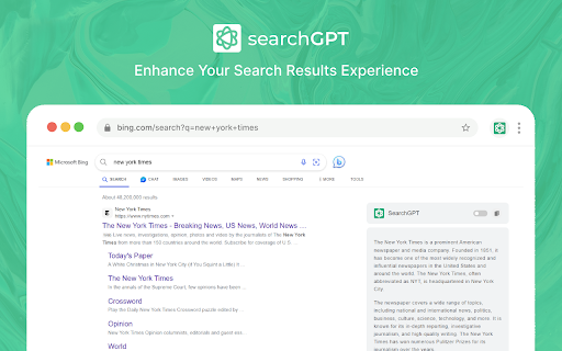 image for SearchGPT for Chrome