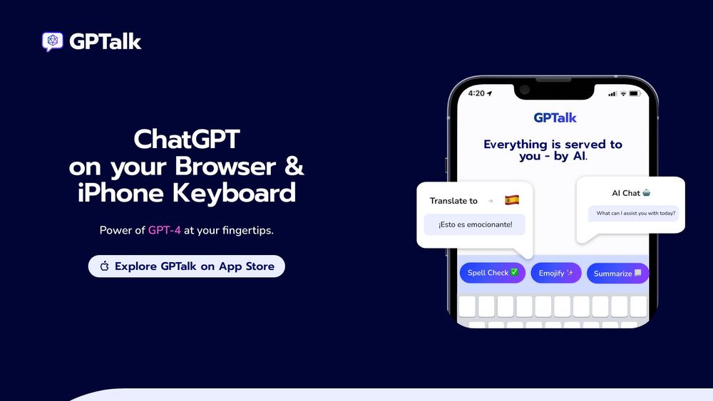 image for GPTalk: ChatGPT on iPhone Keyboard!