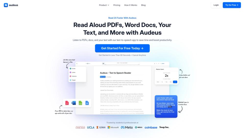 image for Audeus: Text to Speech Reader
