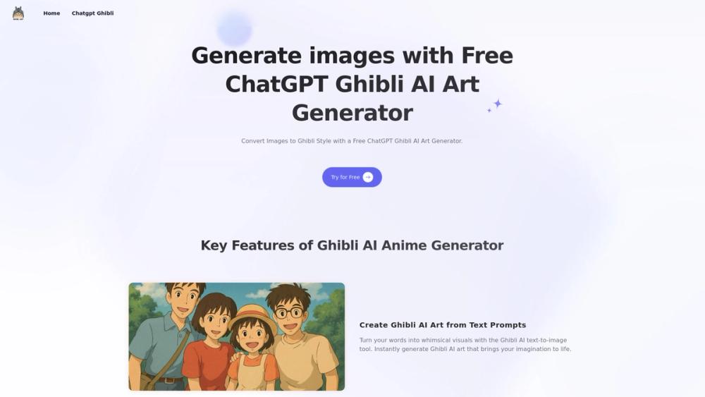 image for Ghibli Art AI: Free Online Ghibli-Style Art Generator