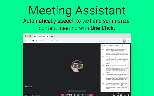 image for MeetGPT - ChatGPT for Google Meet