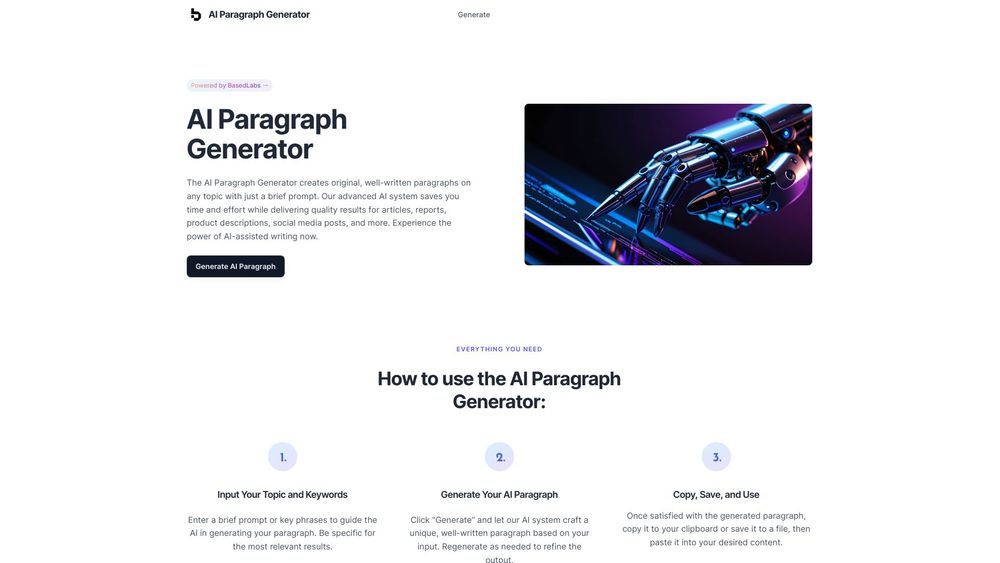 image for Free AI Paragraph Generator