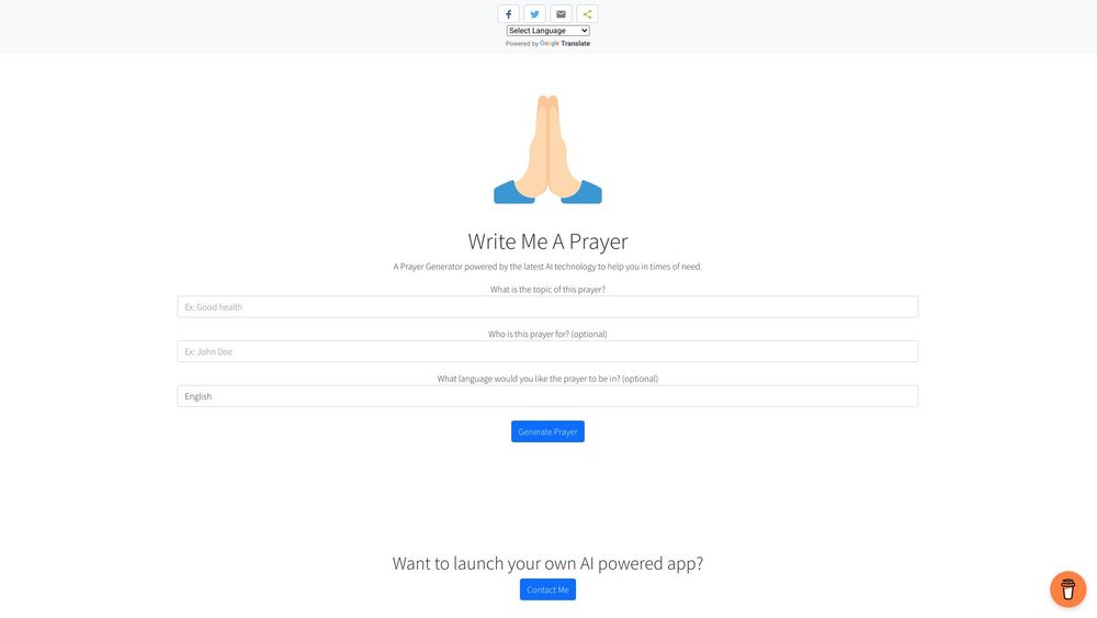 image for Write Me A Prayer - AI Prayer Generator
