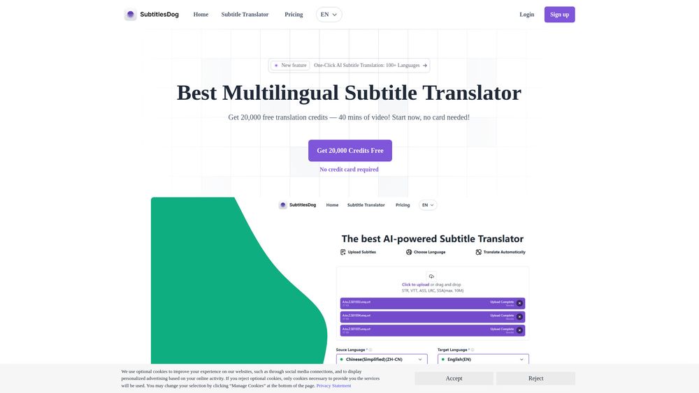 image for SubtitlesDog-AI subtitle translator