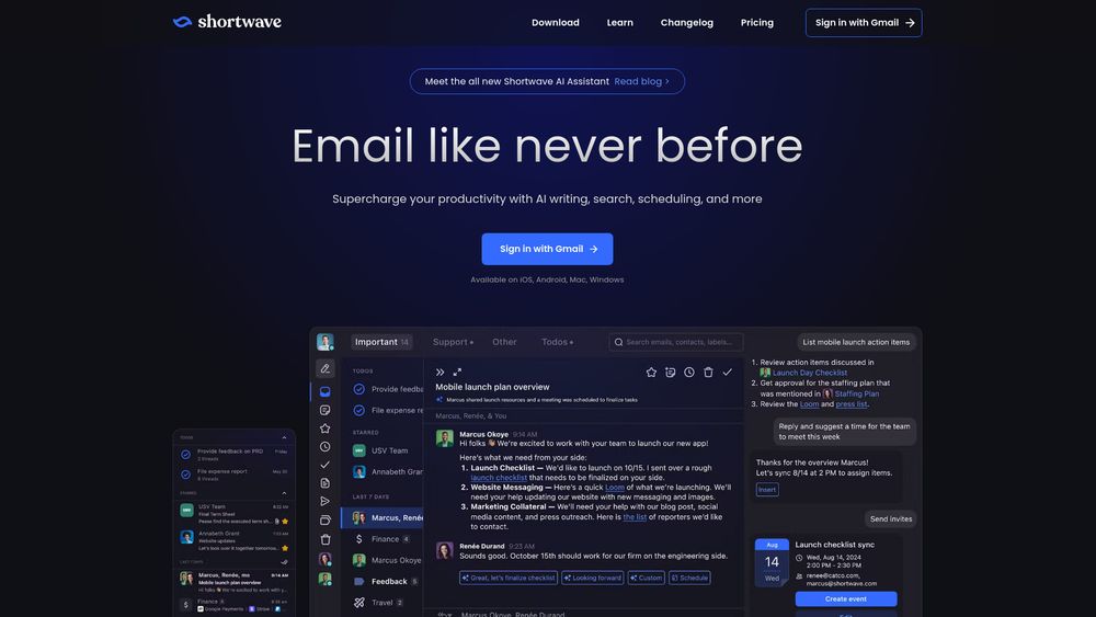 image for Shortwave AI Email Assistant 2.0