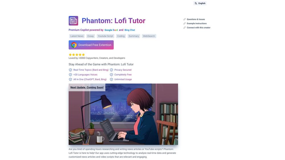 image for Phantom: Lofi Tutor (FREE & Unlimited)
